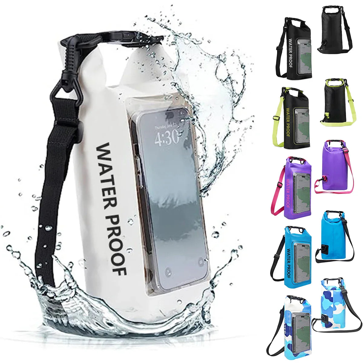 AquaVault Sac Dry Bag Étanche 2L | Avec Fenêtre Tactile | Sac Outdoor pour Kayak, Trekking & Sports Nautiques