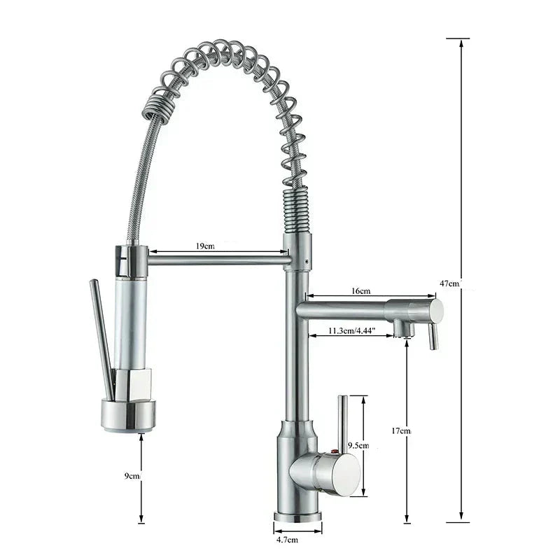 Skanto | Robinet de cuisine NickelFlex | Rotation à 360° | Acier inoxydable