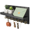 Porte-clés en Bois avec Étagère - Solution Murale Élégante pour Clés et Courrier