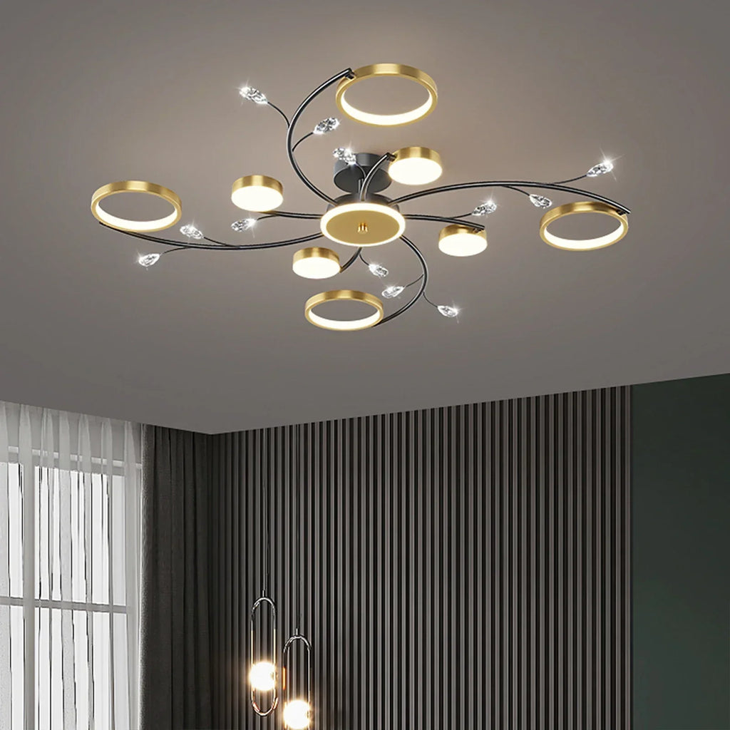 Garduru Dimbar Lustre | Design Moderne | LED Lumière avec Intensité Lumineuse Ajustable | Parfait pour le Salon & la Salle à Manger