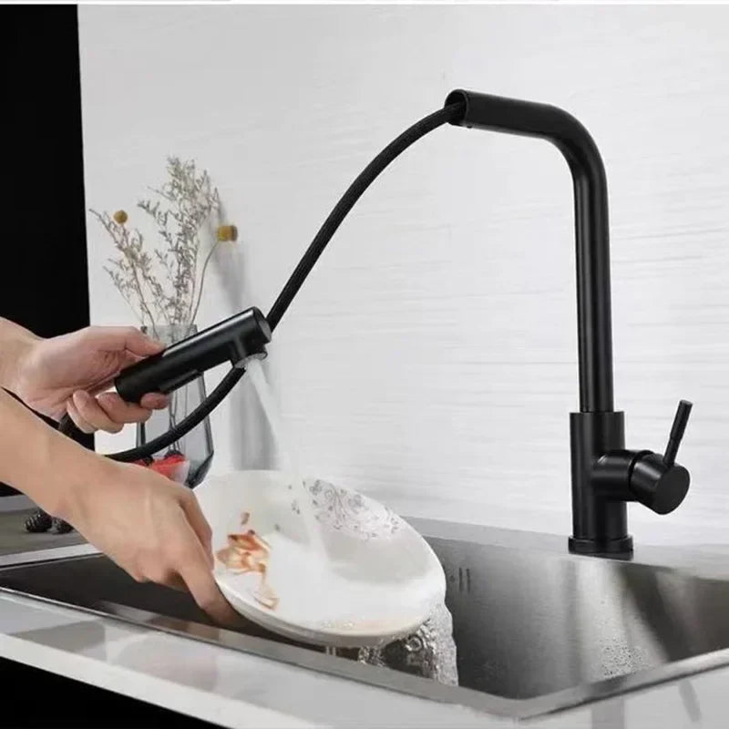 Robinet de cuisine pivotant à 360° avec douchette extractible