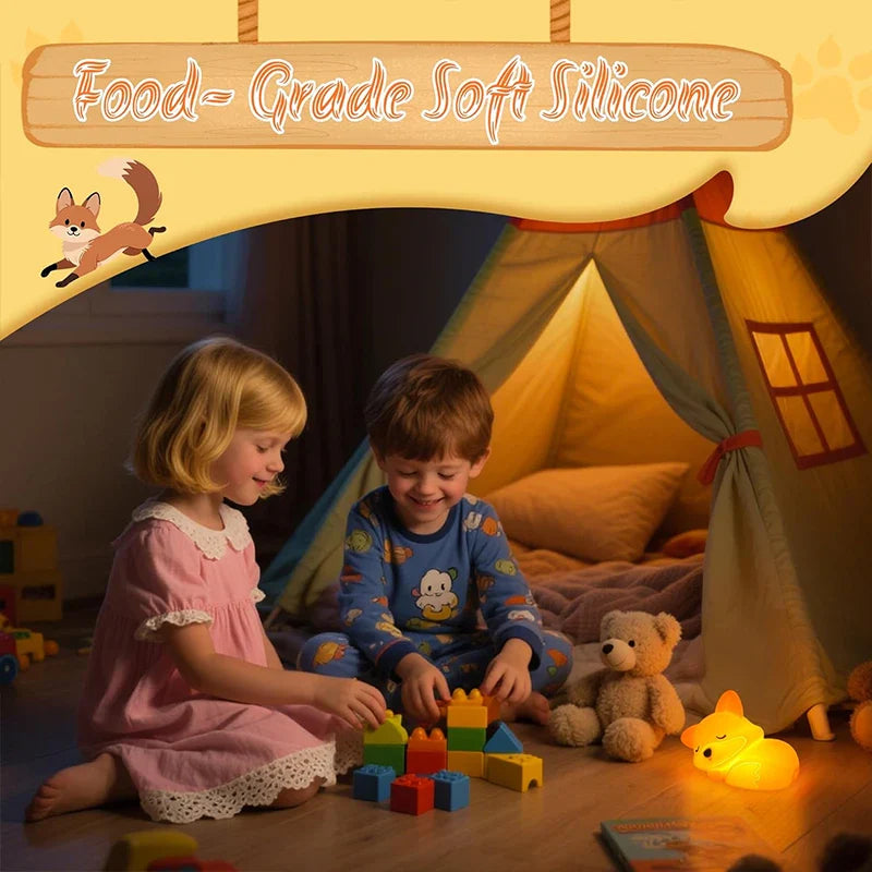 Veilleuse Fuchs en silicone | Rechargeable, dimmable & avec minuterie | Idée cadeau douce pour enfants & adultes