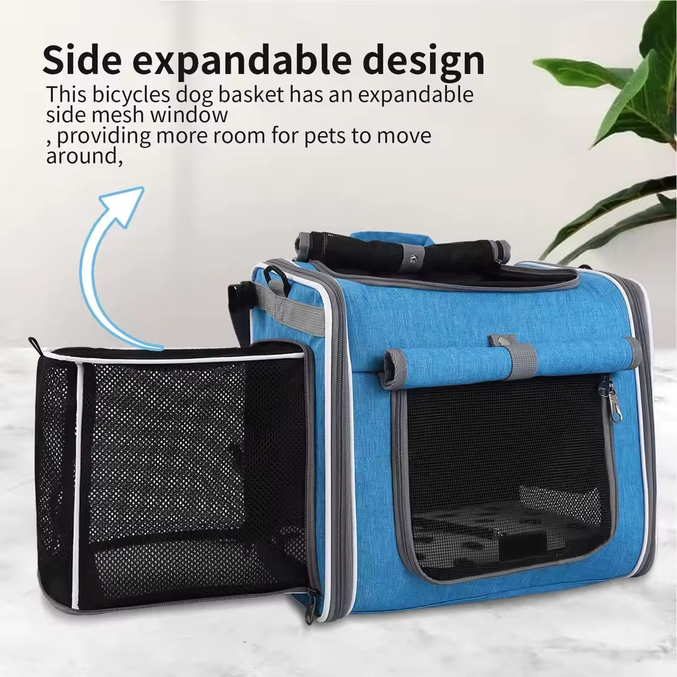 Panier de vélo extensible pour animaux de compagnie – Confortable et sûr pour les petits chiens et chats