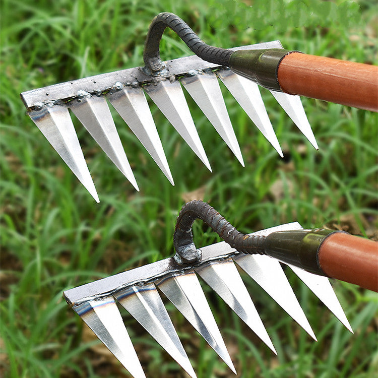 SoilMaster™ | Hoe de jardin en acier au carbone – Dents aiguisées pour désherbage et aération du sol
