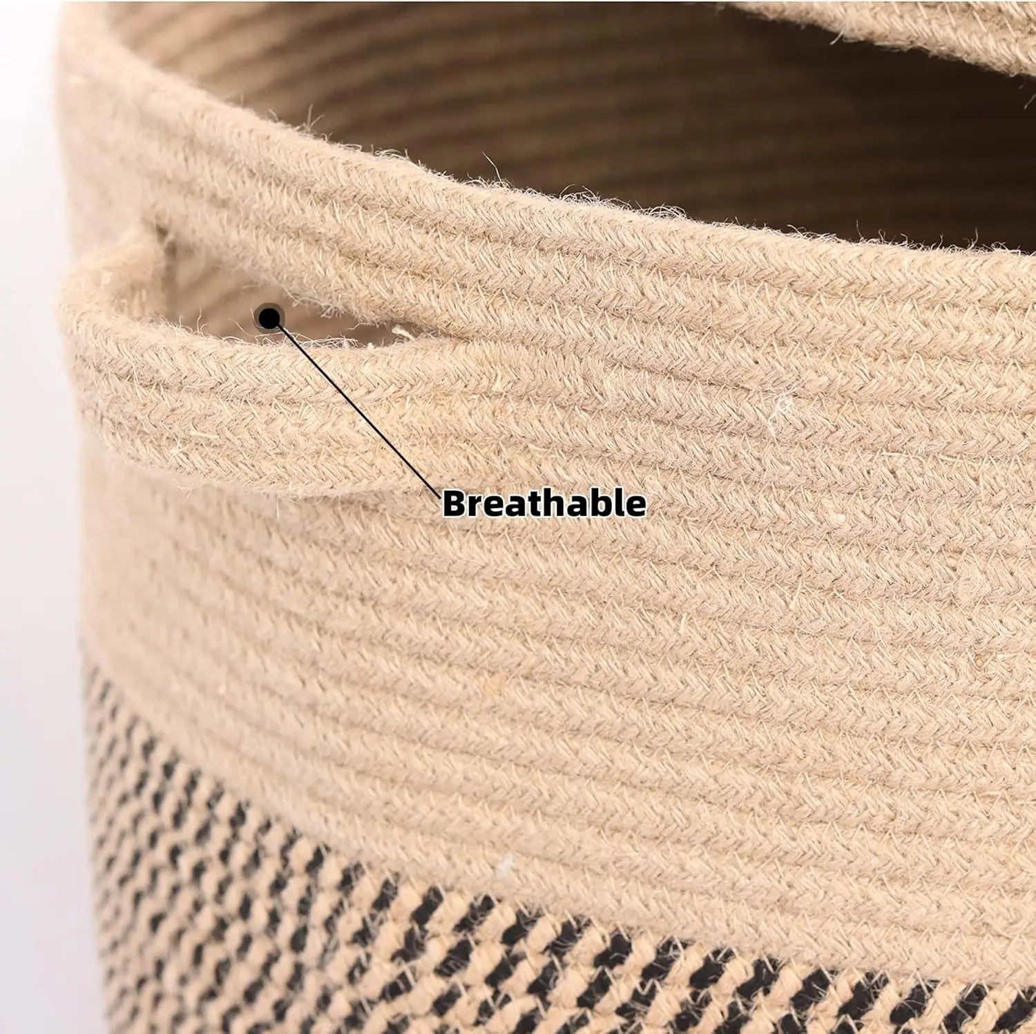 Panier tressé pour le linge et le rangement avec couvercle 60L – Amara