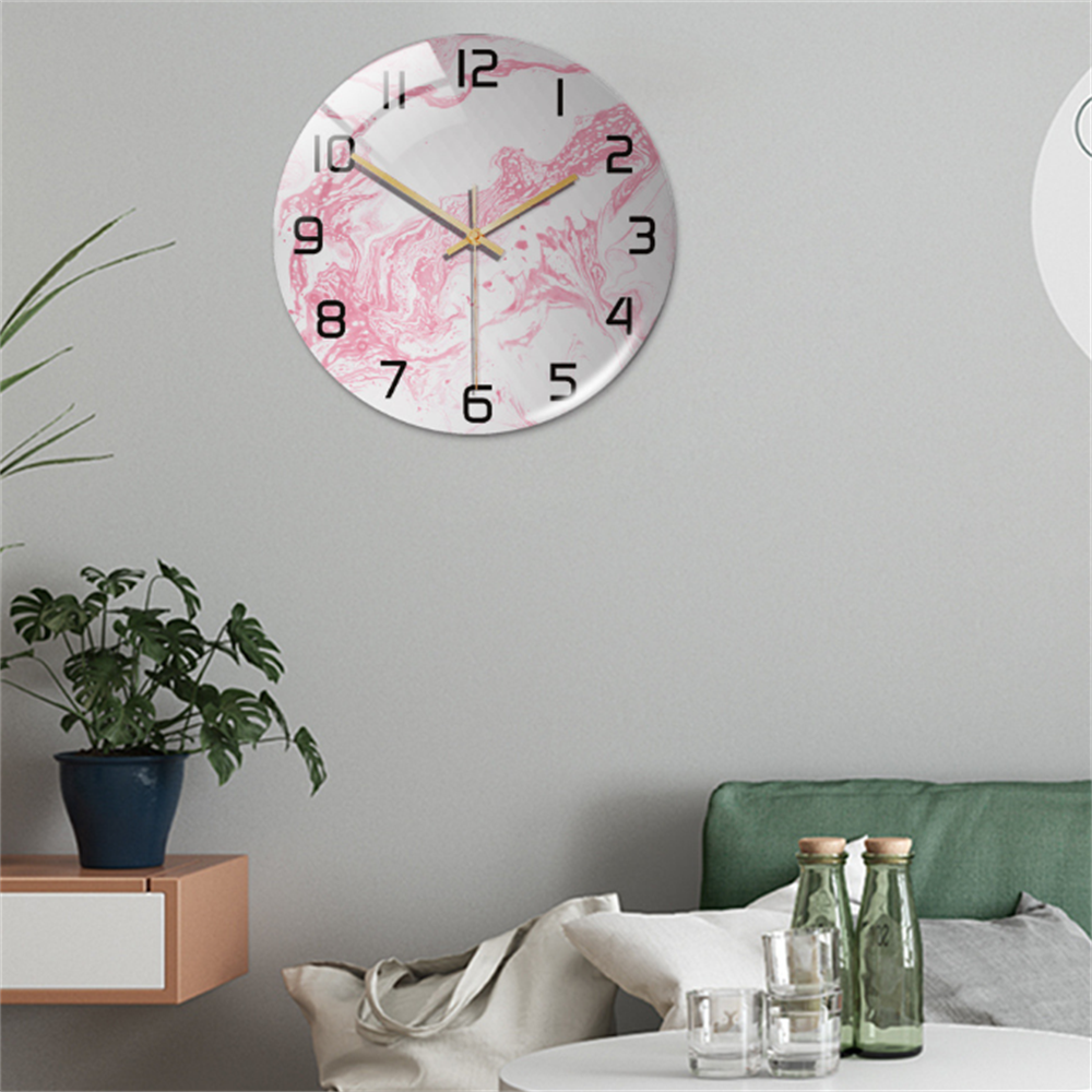Horloge murale en effet marbre Ø30 cm – design silencieux et élégant