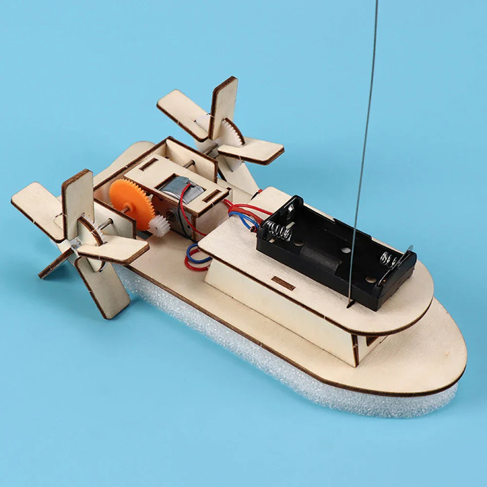 Bateau Éducatif en Bois DIY – Construisez Votre Propre Bateau Jouet Électrique