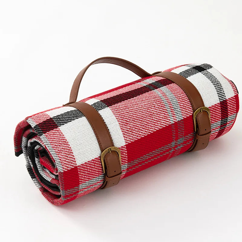Couverture de Pique-Nique Imperméable avec Motif à Carreaux et Rembourrage en Mousse Confortable