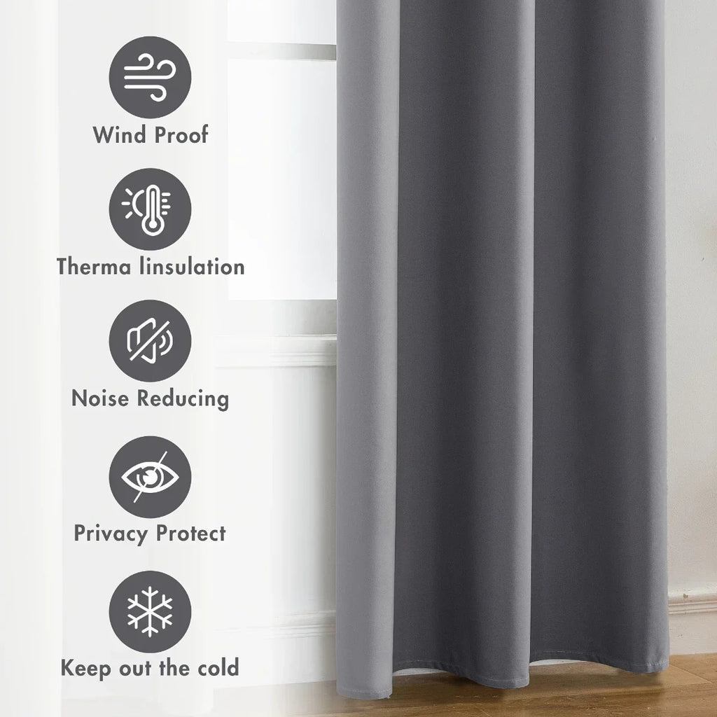 LUXEDRAPE - Rideaux modernes 100% occultants avec doublure enduite pour chambre à coucher et salon