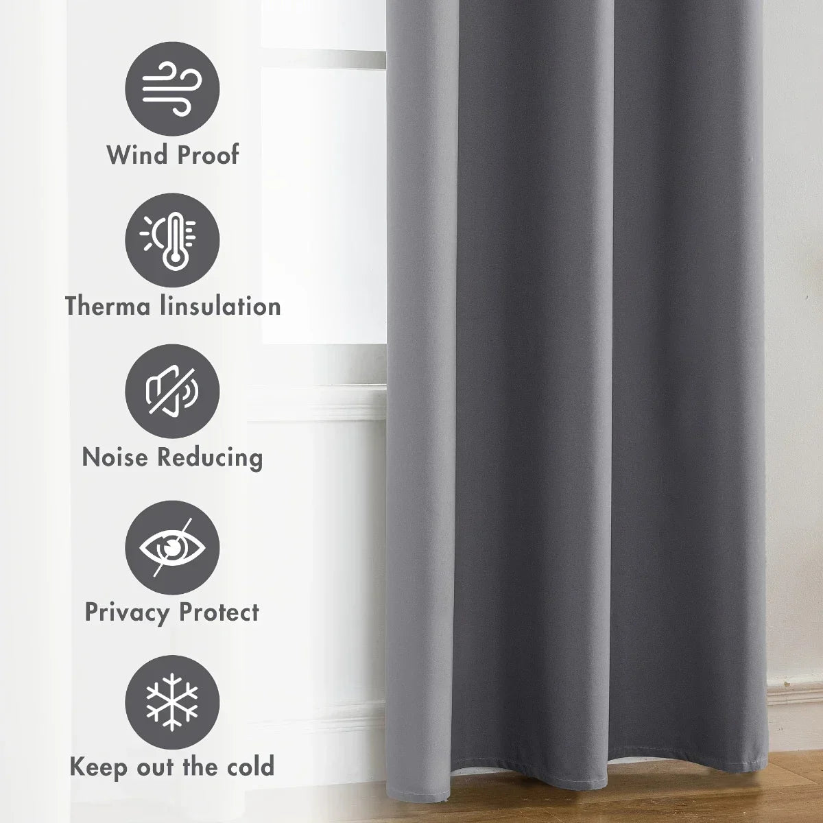 LUXEDRAPE - Rideaux modernes 100% occultants avec doublure enduite pour chambre à coucher et salon