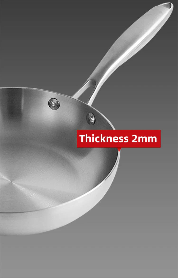 Skanto | Poêle Professionnelle - Acier Inoxydable 304, Poêle & Casserole en Acier 5 couches de 2MM d'épaisseur