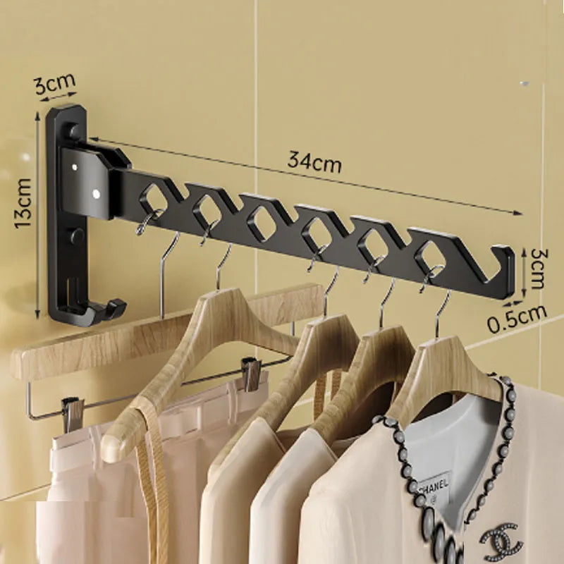 Porte-vêtements mural réglable – Organisateur de linge pliable à haute capacité