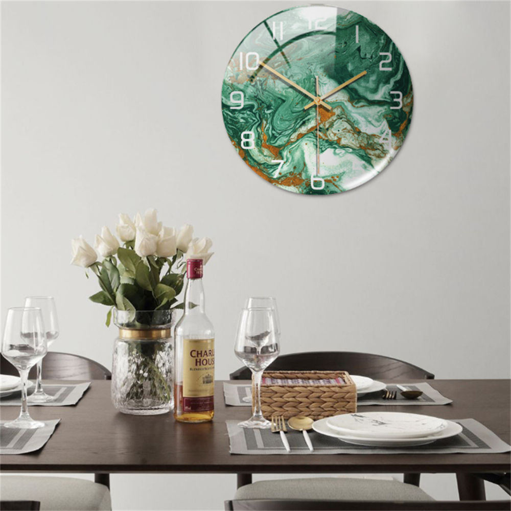 Horloge murale en effet marbre Ø30 cm – design silencieux et élégant