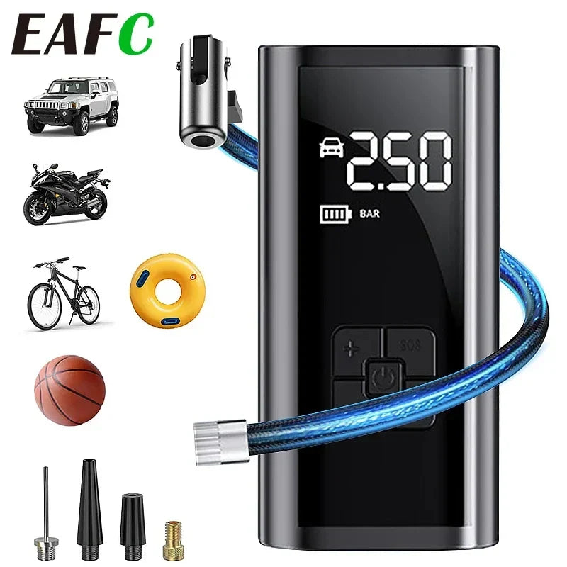 Compresseur d'air TURBOPUMP | Pression de 150 PSI | Sans fil & Compact | Batterie de 6000mAh