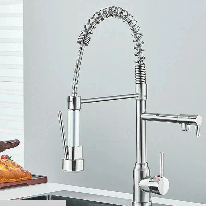 Skanto | Robinet de cuisine NickelFlex | Rotation à 360° | Acier inoxydable