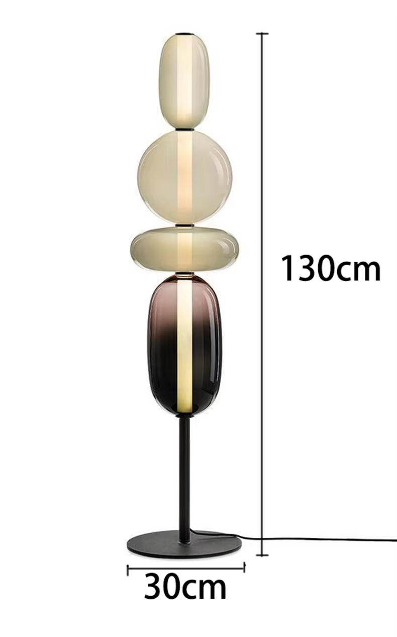 Lampe sur pied designer avec détails colorés