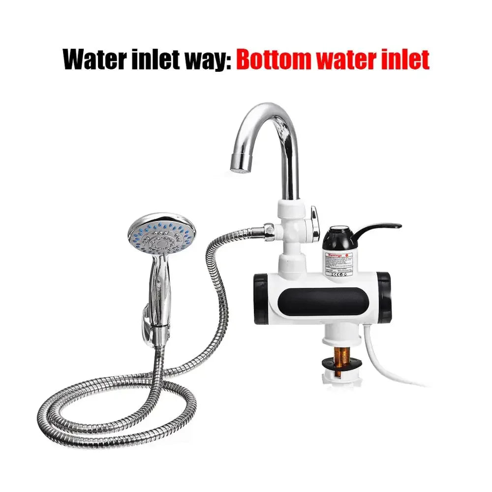 Skanto | FlowHeat 3000W Robinet de Cuisine Eau Chaud Instantané – Robinet Électrique Mélangeur avec Affichage de Température