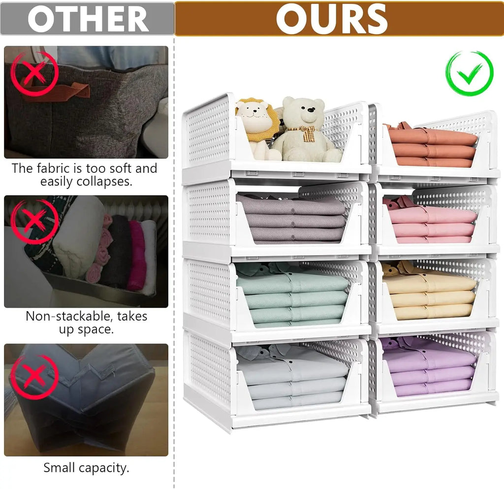 Pack de 5 boîtes pliables pour le rangement des vêtements dans le placard – Liora