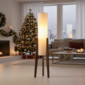 LIGNELUX – Lampe sur pied scandinave en bois de noyer avec éclairage LED dimmable