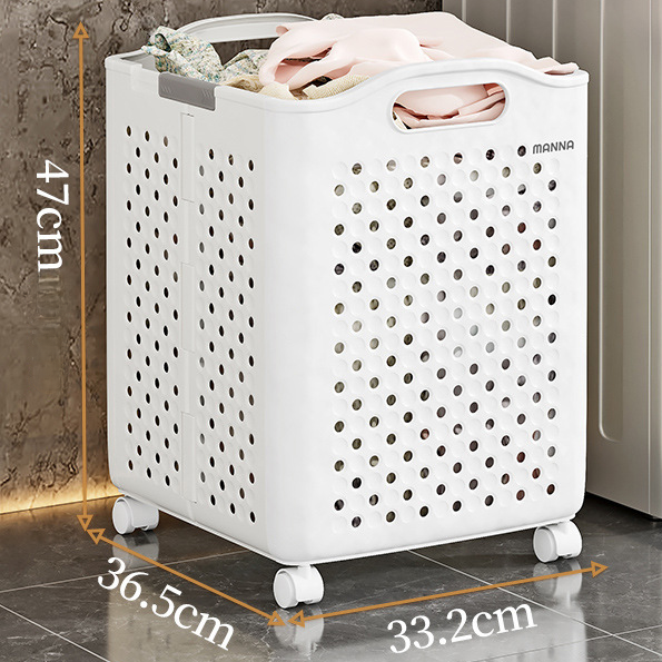 Panier à linge grande capacité avec roues, pliable