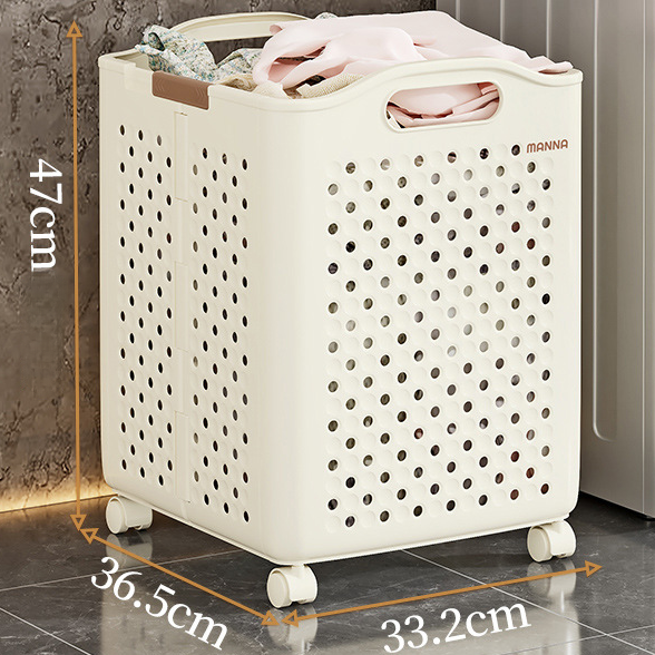 Panier à linge grande capacité avec roues, pliable