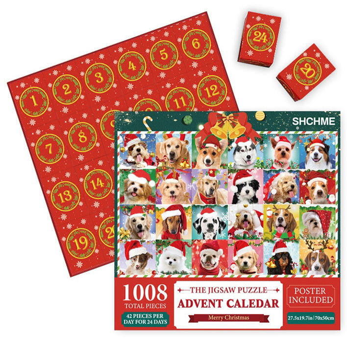 1000PCS Calendrier de l'Avent Puzzle de Noël - Cadeau de Noël
