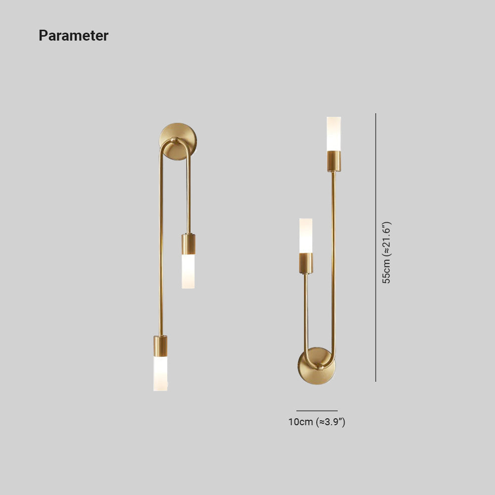 Applique Murale LED Moderne Or Double Tige