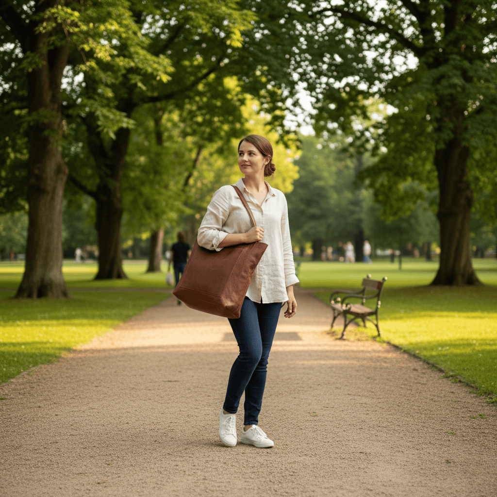Skanto | Sac à épaule durable en cuir véritable doux