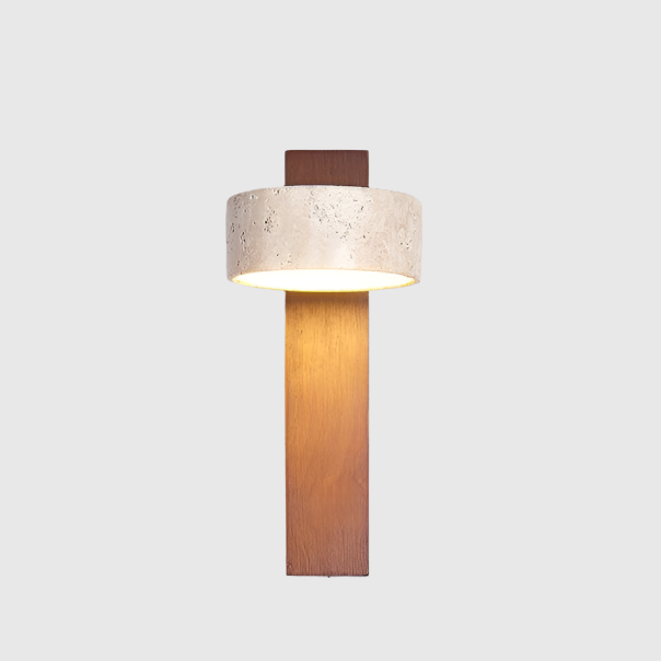 Lampe Murale en Travertin de Couleur Ivoire