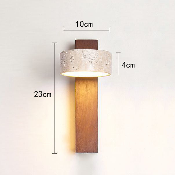 Lampe Murale en Travertin de Couleur Ivoire