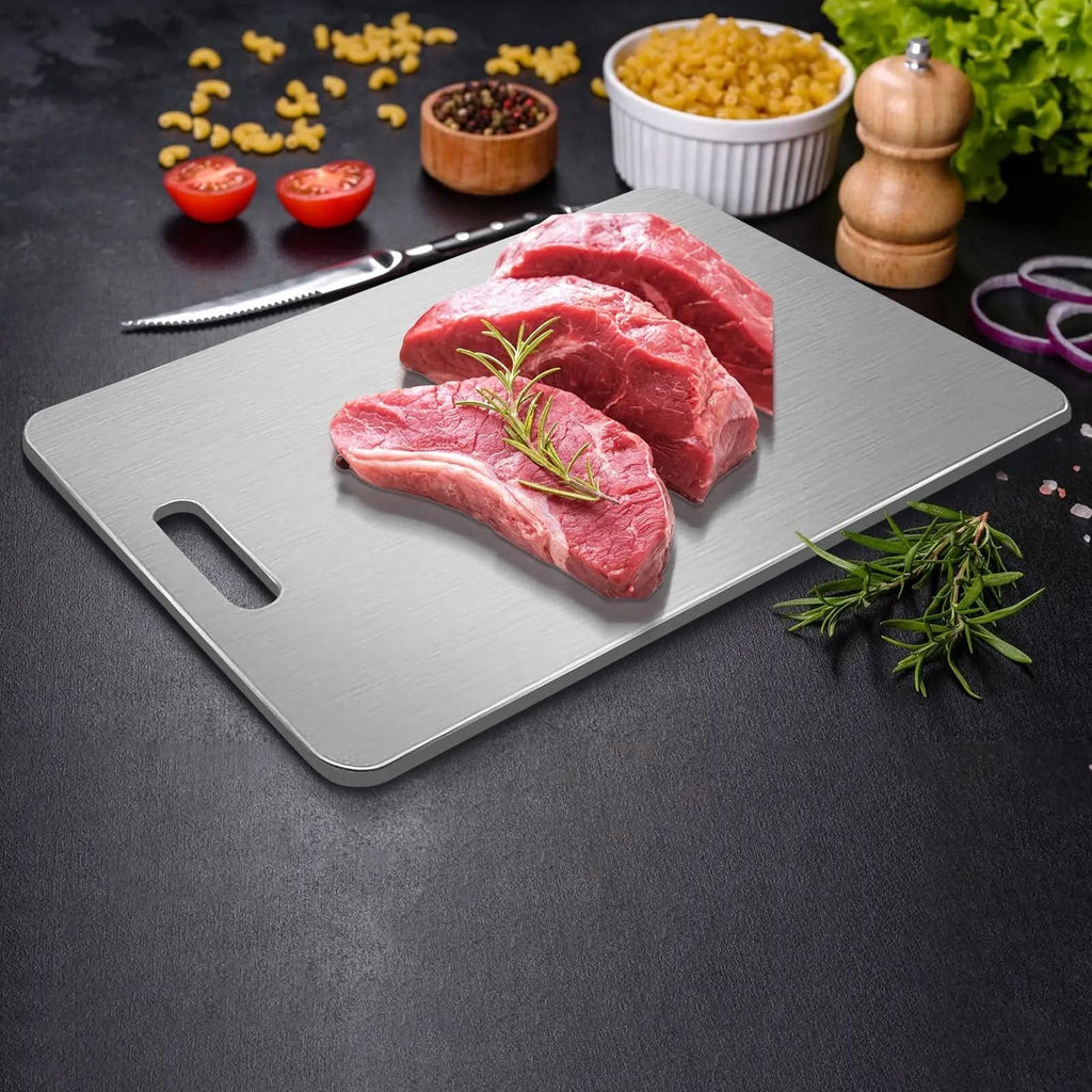 Planche à découper en acier inoxydable pour chefs professionnels et amateurs