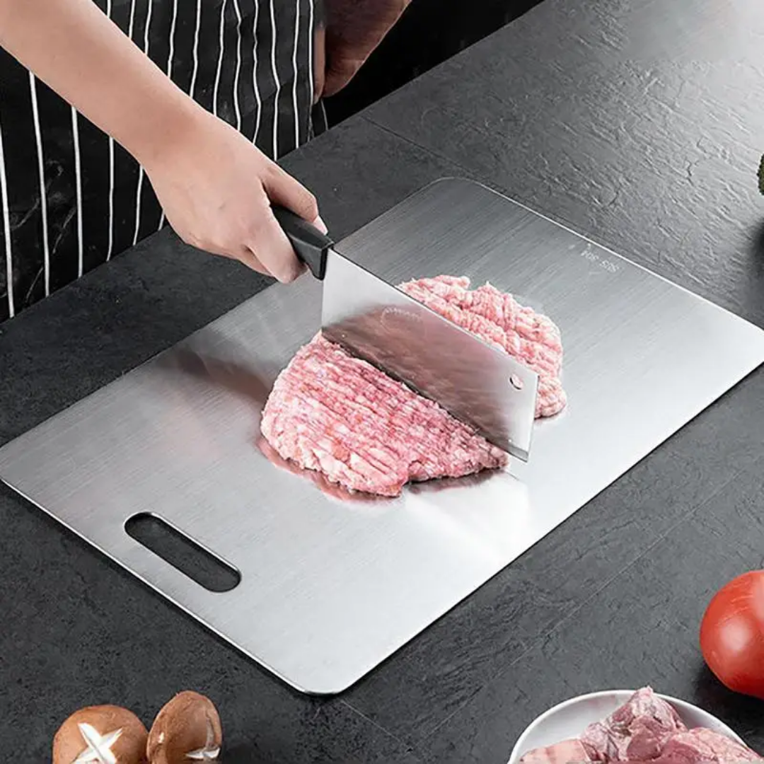 Planche à découper en acier inoxydable pour chefs professionnels et amateurs