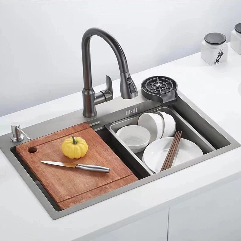 SWIVELUX – Robinet de cuisine élégant avec fonction extractible et rotation à 360°