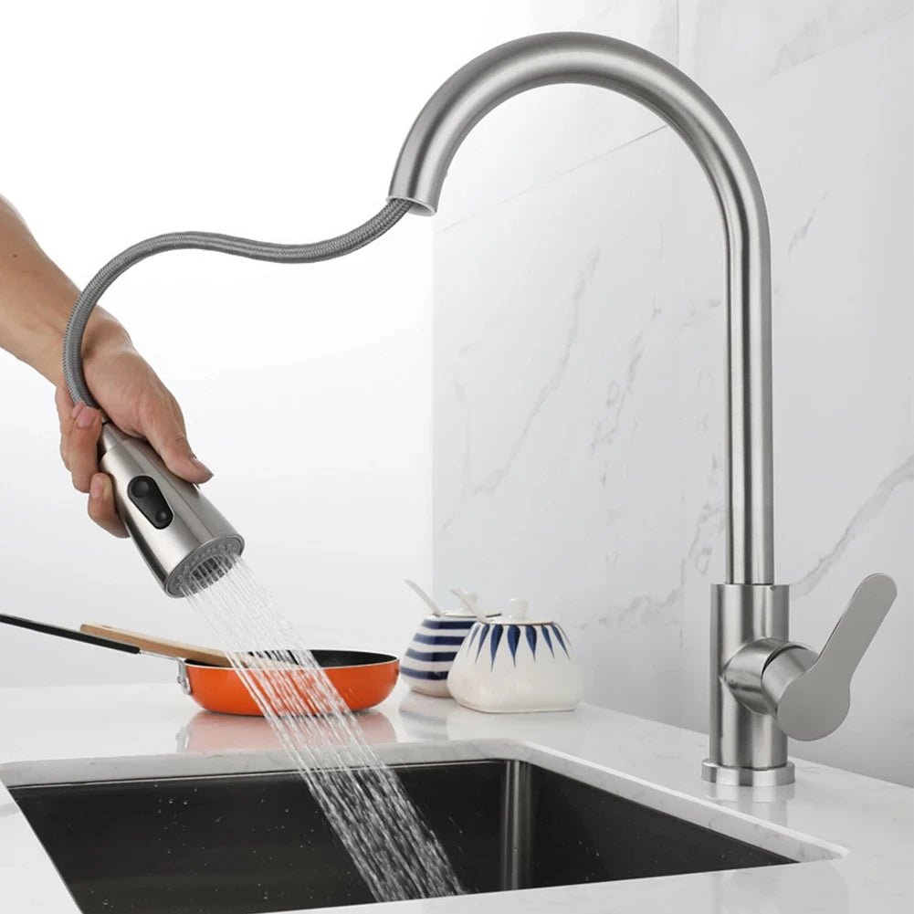SWIVELUX – Robinet de cuisine élégant avec fonction extractible et rotation à 360°