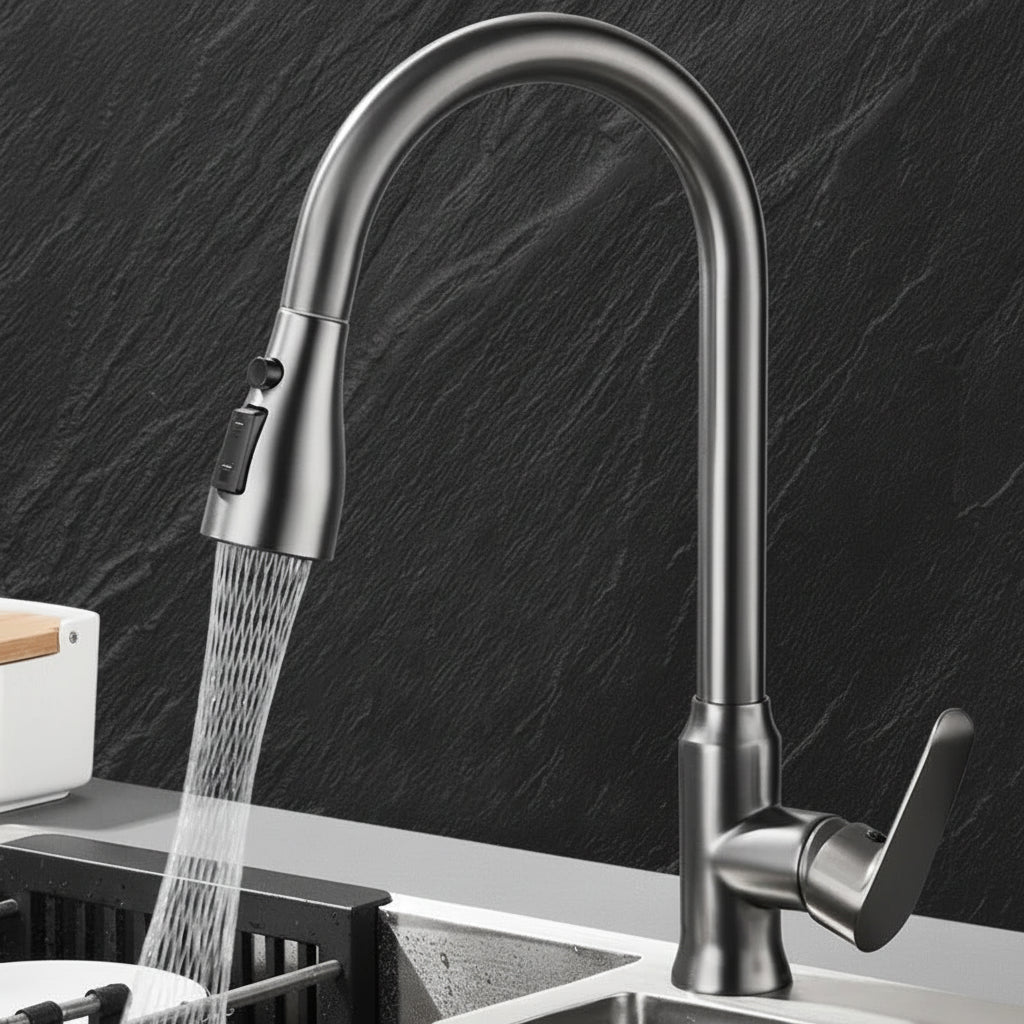 SWIVELUX – Robinet de cuisine élégant avec fonction extractible et rotation à 360°