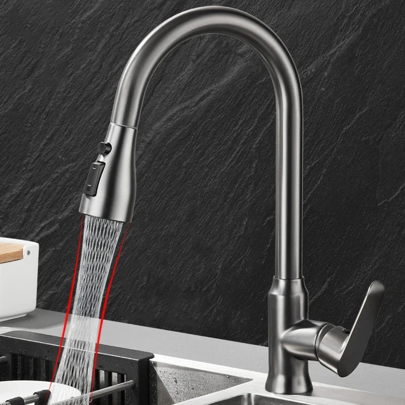 SWIVELUX – Robinet de cuisine élégant avec fonction extractible et rotation à 360°