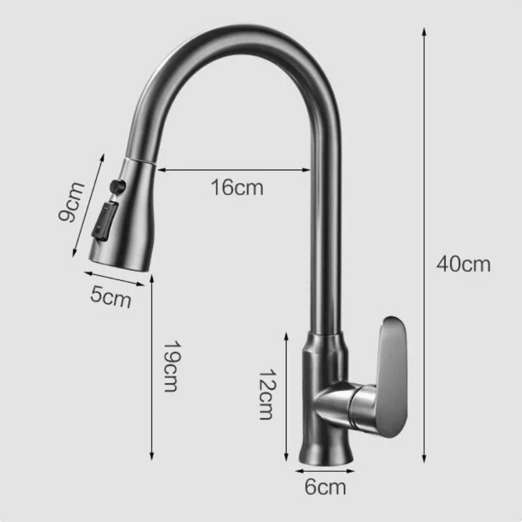SWIVELUX – Robinet de cuisine élégant avec fonction extractible et rotation à 360°