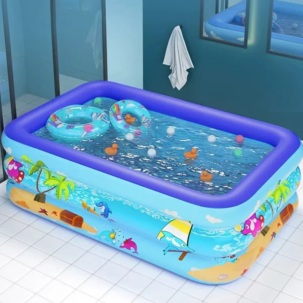 Luftolino Piscine Gonflable pour Enfants | 110–180 cm | PVC Extra Épais | Design Cartoon pour Jardin & Balcon