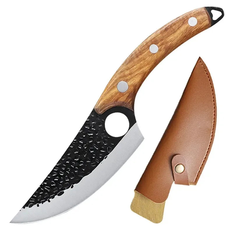 Ensemble de Couteaux Forgés à la Main – Couteaux de Boucher, de Désossage, de Cuisine et de Légumes pour Usage Domestique et Professionnel