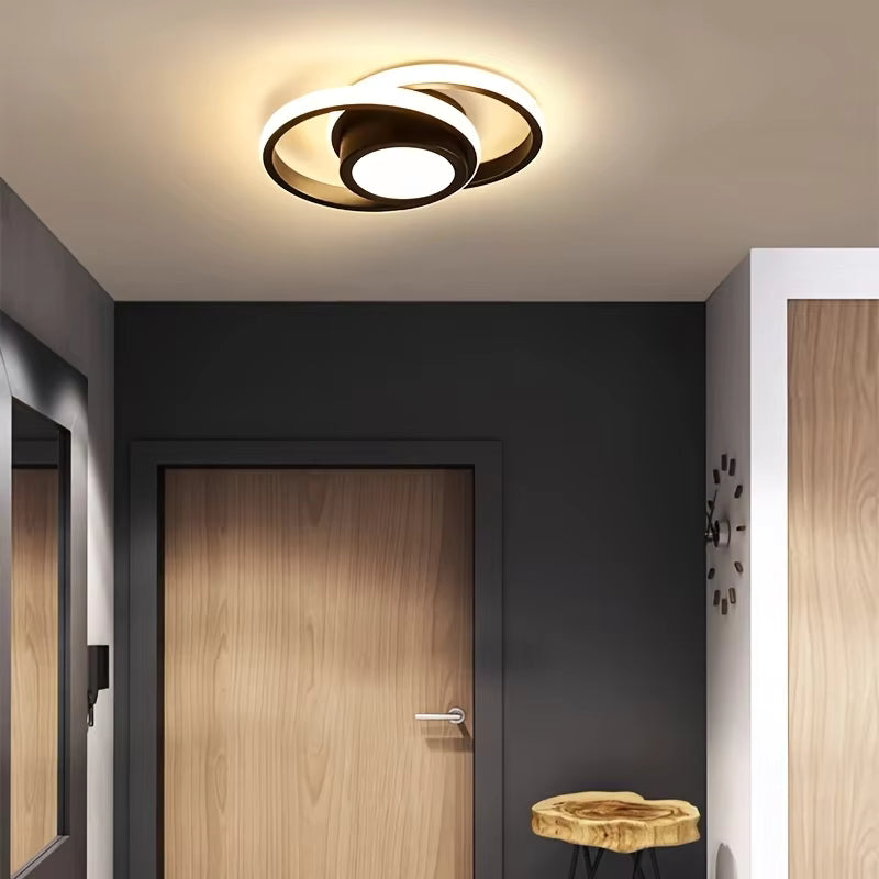 Lustre de plafond à double anneau élégant - Luminaire LED moderne
