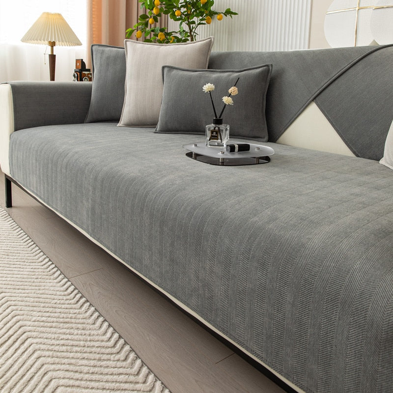 Housse de canapé en tissu chenille