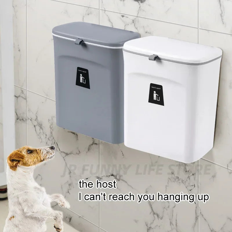 Skanto | Poubelle de cuisine et de salle de bain murale avec couvercle - Disponible en tailles 7L et 9L, idéale pour le stockage et la gestion des déchets