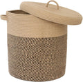 Panier tressé pour le linge et le rangement avec couvercle 60L – Amara