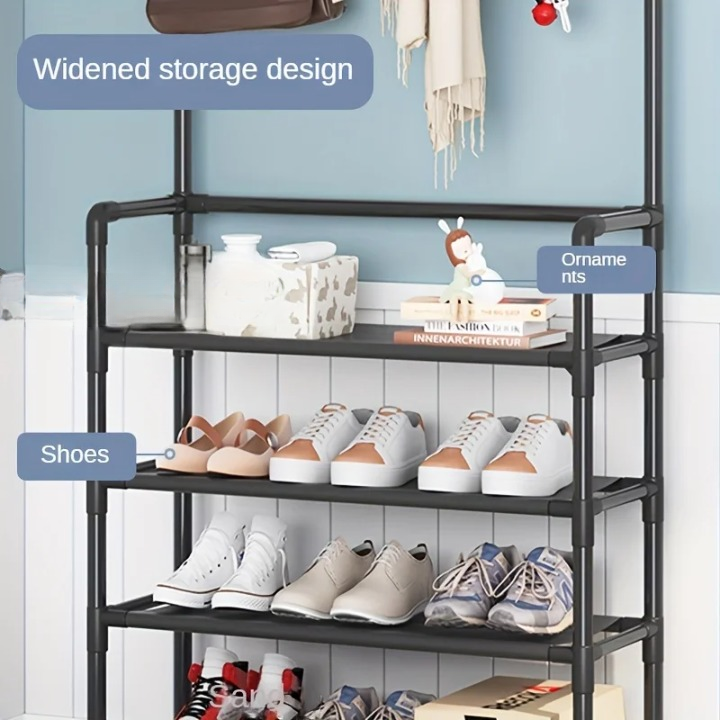 Support à manteaux avec étagère à chaussures Multi-Couches construction en acier – EntryMate