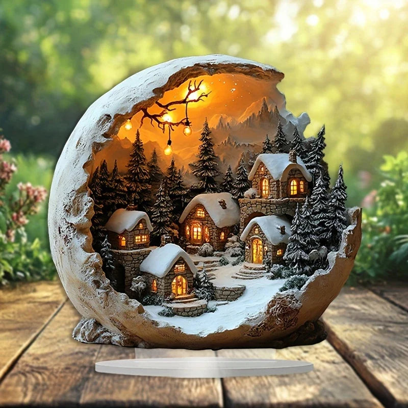 Décoration de Noël Lunavia | Style Boho | Figurine en acrylique | 23x20 cm