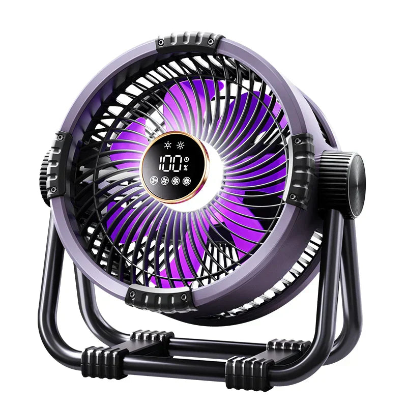 Ventilateur de camping avec batterie de 20000mAh, lumière LED et télécommande – WindMate