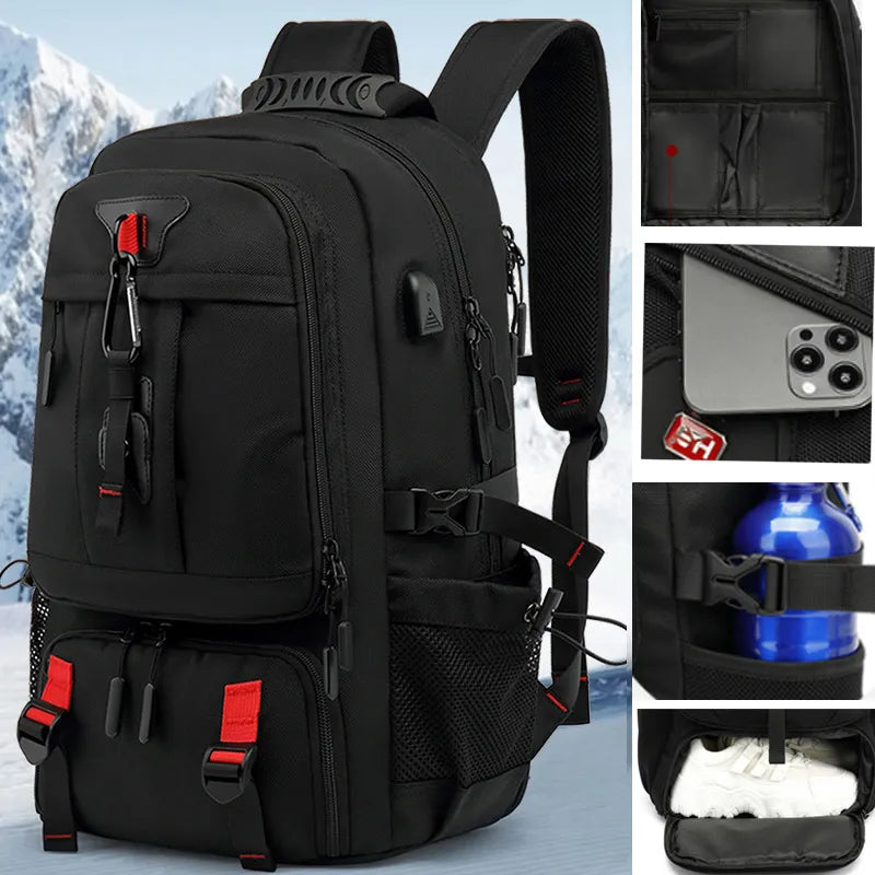 Tech Trek Pro 50-80L – Le sac à dos ultime avec fonction de charge USB | Robuste et spacieux