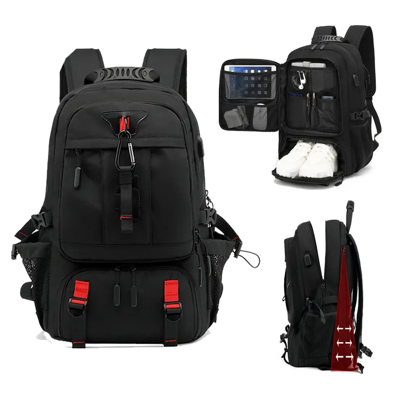 Tech Trek Pro 50-80L – Le sac à dos ultime avec fonction de charge USB | Robuste et spacieux