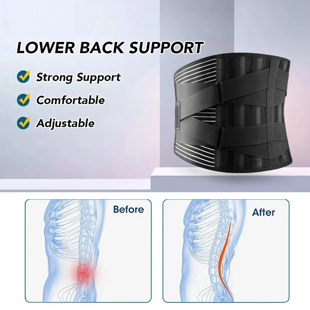 Ceinture de soutien lombaire OrthoFlexa | Support lombaire 360° avec aluminium à mémoire et ressorts en acier | Respirant & Invisible sous les vêtements