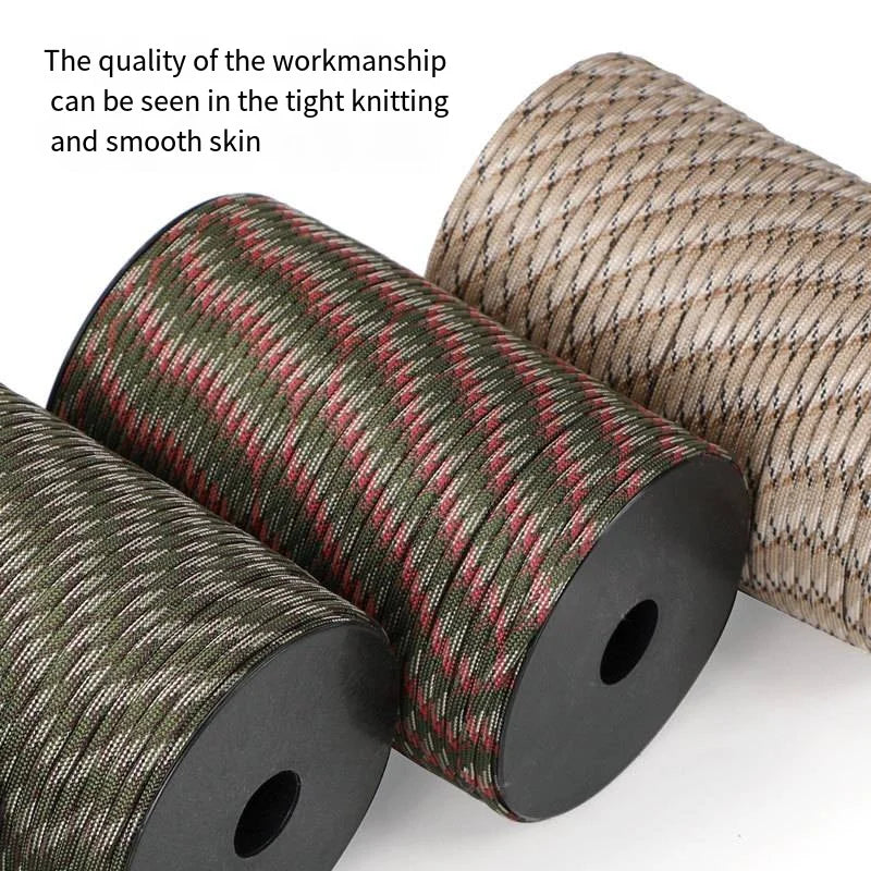 Skanto | Paracorde 550 Standard Militaire : 100m 4mm Équipement de survie extérieur pour parachute, tente, lanière, ceinture - corde à 9 brins pour le camping et les situations d'urgence